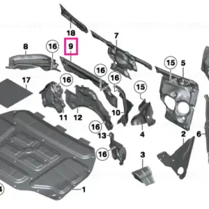 Cumpărături sigure Sound insulat., splash wall, upper part - BMW