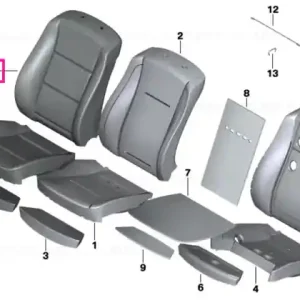 Capac spătar scaun bază piele U6SW SCHWARZ - BMW Plată sigură
