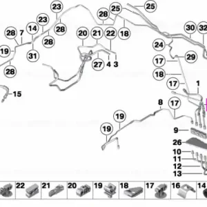 Conducta frana fata, cu sectiune flexibila, racorduri M12/M12 - BMW Seria 5 F07 F10 F11 F18, Seria 6 F06 F12 F13, Seria 7 F01 F02 F04 Lichidare de stoc