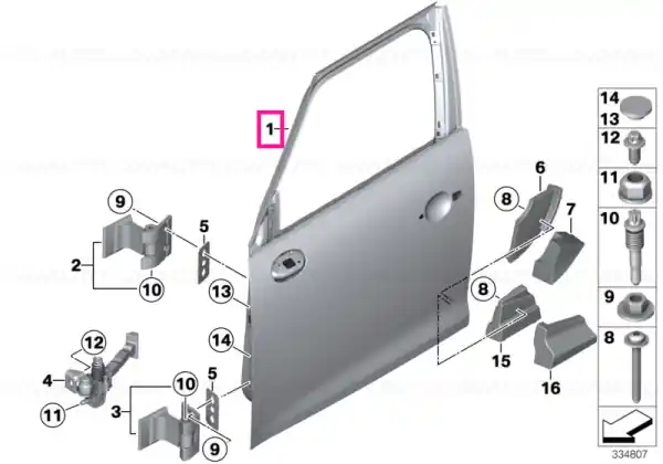 Door, front, right - BMW - Mini Retur ușor