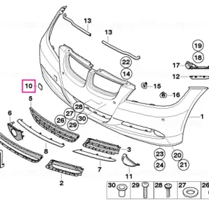 Preț promoțional Flap, towing eye, painted CODE - UNI/MET. - BMW