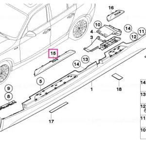 Ornament intrare cromat fata stanga BMW Noutate