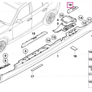 Cel mai bun preț Ornament intrare cromat spate stanga BMW