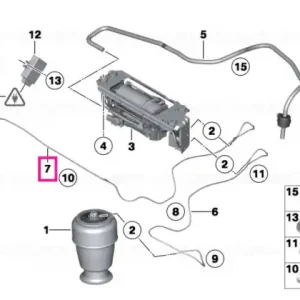 Air intake tube right BLAU - BMW Plată securizată
