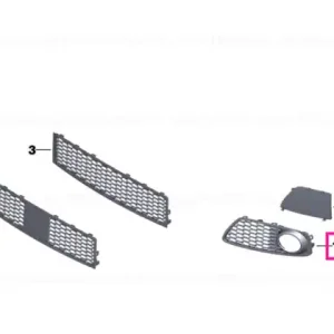 Grille, air inlet, left M - BMW Chilipir