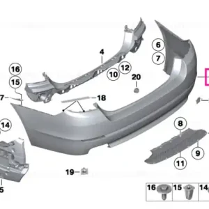 Panel, bumper, primed, rear - BMW Lichidare de stoc