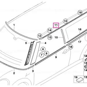Roof moulding left - BMW - Mini Bestseller