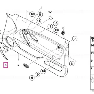 Ultima șansă Ornament mâner ușă interior aluminiu dreapta U-TURN - BMW