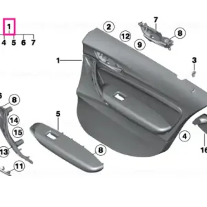 Preferatul clienților Door lining leather rear left PERLGRAU/GRAU - BMW