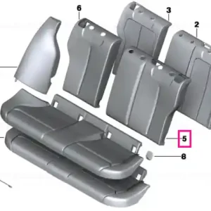 Husa spatar stanga textil/piele SILBER/PERLGRAU - BMW Calitate înaltă