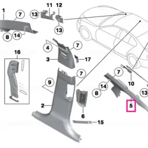 Transport gratuit Ornament pilon C sus dreapta ALCANTARA - BMW