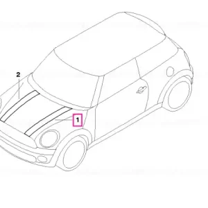 Decorative strips, left HAMPTON - BMW - Mini Doar azi