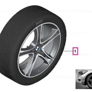 Set roți complete de vară - Double Spoke 361 (bright turned) cu anvelopa Pirelli P Zero r-f - 225/35R20 90Y XL FA / 255/30R20 92Y XL RA - BMW Seria 3/4 F30/F31/F32/F33/F36 Livrare rapidă