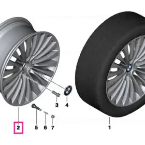 Doar azi Gloss-turned light alloy rim 9JX20 ET:44 - BMW