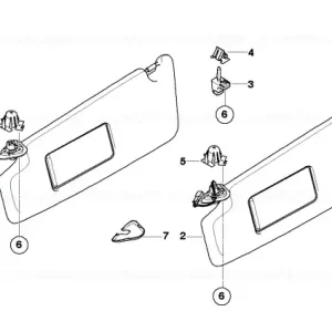 Sun visor/mirror illuminated left SANDBEIGE - BMW Chilipir