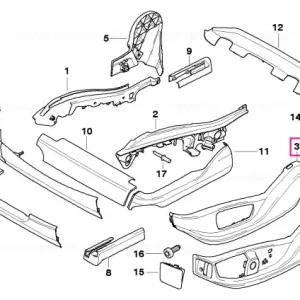Ornament scaun exterior stânga GRAU - BMW Discount