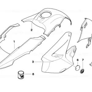 Panou trim rezervor stânga ALU NATUR - BMW Motorrad Chilipir