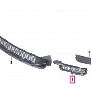 Transport gratuit Grille, air inlet, right M - BMW