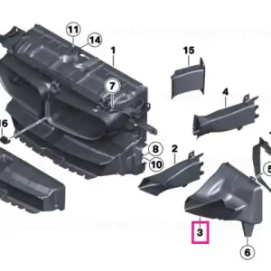 Air duct, exterior radiator, right - BMW Cumpărături sigure
