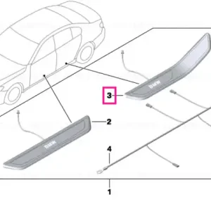 Trim intrare iluminat spate stânga BMW Noutate