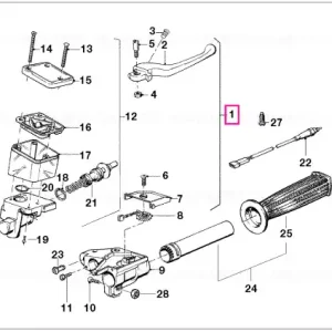 Handle unit, right D=13MM/ABS - BMW Popular