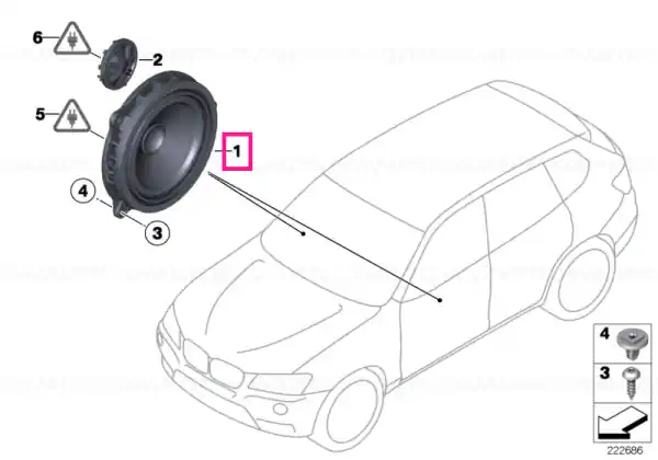 Ofertă de sezon Midrange speaker, stereo/HiFi - BMW