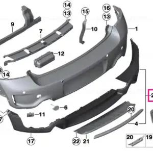 Doar azi Spoiler centre CHROM - BMW - Mini
