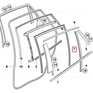Plată securizată Window guide, left rear door - BMW