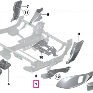 Trim scaun basic, exterior dreapta SCHWARZ - BMW Nu rata