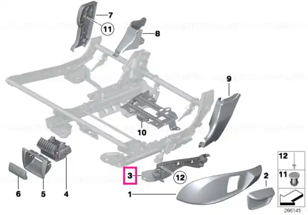 Ofertă limitată Fixare capac extern stânga SCHWARZ - BMW