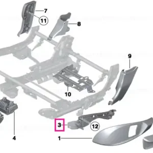 Fixare capac extern dreapta SCHWARZ - BMW Reducere