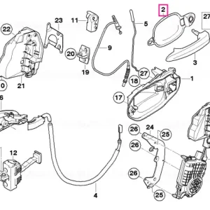 Plată securizată Recess handle without hole, left, primed - BMW