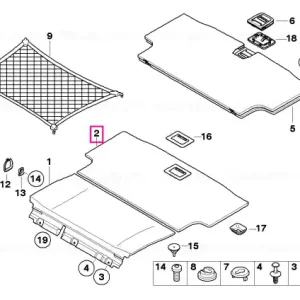 Floor carpet, luggage compartment ANTHRAZIT - BMW Transport gratuit