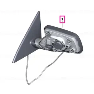 Outside mirror w/out glass heated right GLANZSCHWARZ - BMW Transport gratuit