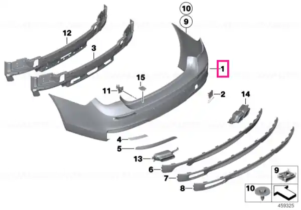 Retur ușor Panel, bumper, primed, rear - BMW