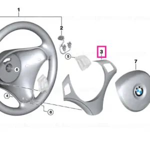 Husă volan negru/crom perlat - BMW Popular