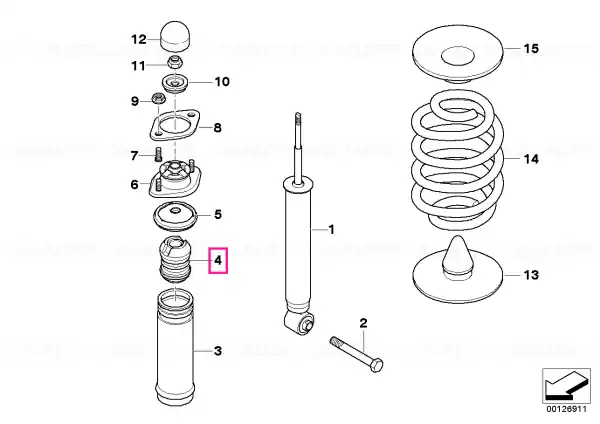 Auxiliary shock absorber, rear - BMW Ofertă limitată