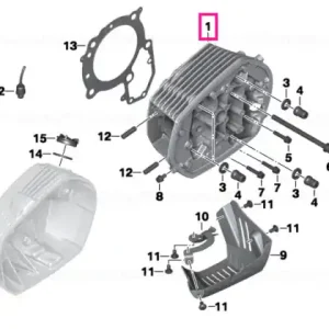 Left cylinder head, black - BMW Motorrad Calitate înaltă