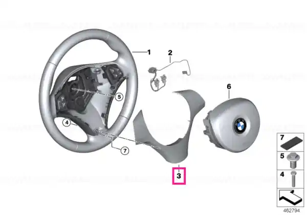 Capac volan negru/crom perlat - BMW Noutate