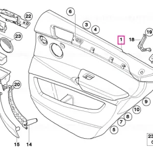 Cumpără online Door lining leather rear right SCHWARZ - BMW