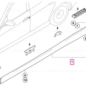 Sill strip, painted, left CODE - UNI/MET. - BMW Reducere