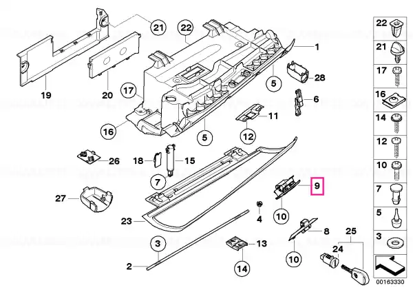 Glove box lock upper part CREAMBEIGE - BMW Ofertă de sezon