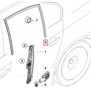 Preț mic Rear right window guide - BMW