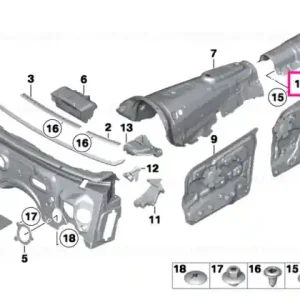 Sound insulating door rear left - BMW Popular