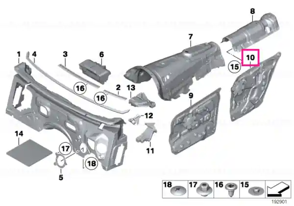Sound insulating door rear left - BMW Popular
