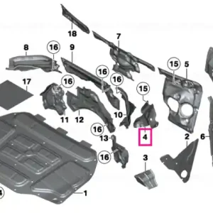 Disponibil imediat Sound insul.,eng.-comp. part. wall,left - BMW