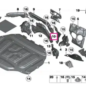 Preț mic Soundinsulation,bulkh.upper section,left - BMW