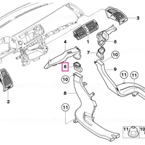 Reducere extra Heater duct rear left - BMW