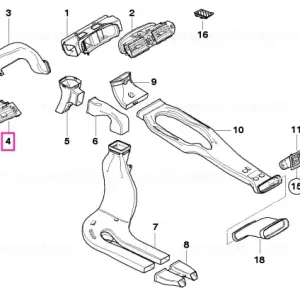 Fresh air grille, left - BMW Transport gratuit