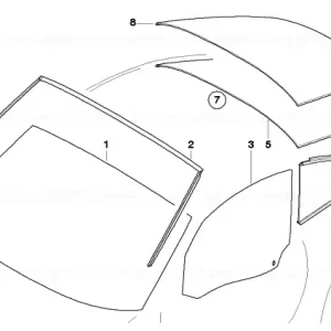 Side window, tinted glass, rear right SSG - BMW Preț mic